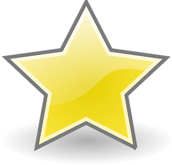 A Yellow Star With Grey Border