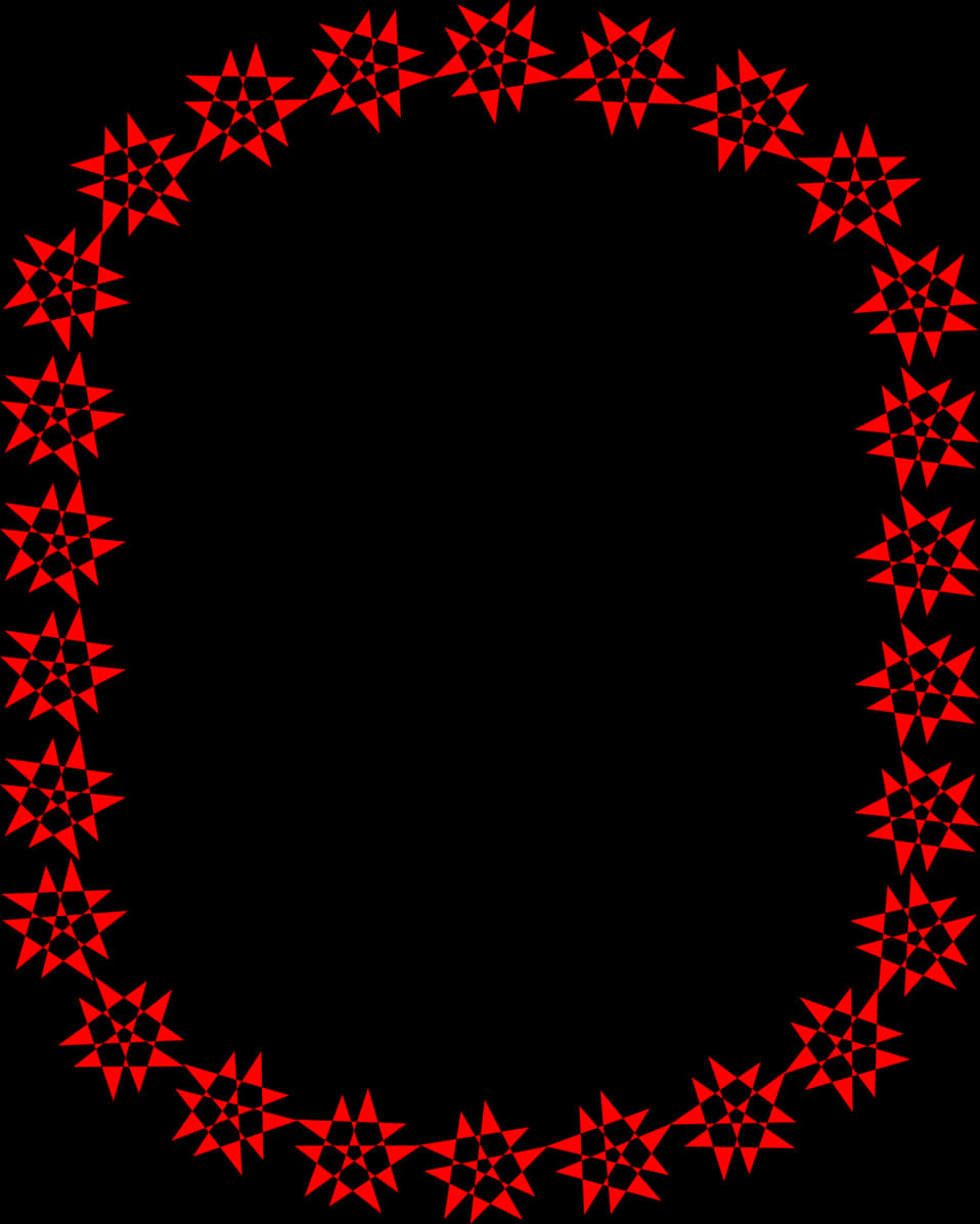 A Red Star Design On A Black Background