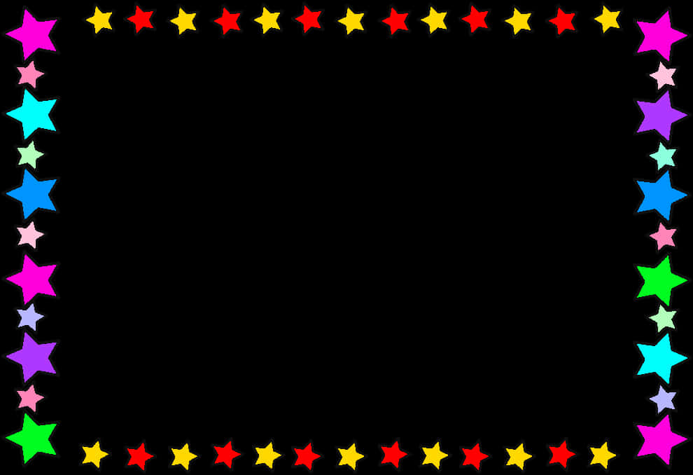 A Black Background With Red And Yellow Stars