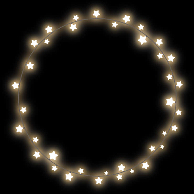 A Circle Of Lights With Stars In It