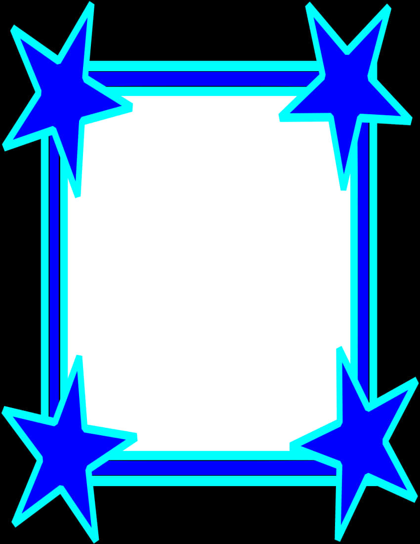 A Blue And Black Frame With Stars