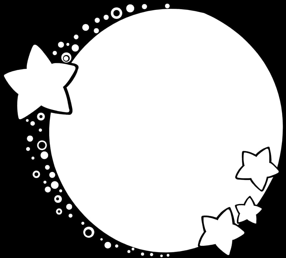 A White Circle With Stars And Dots