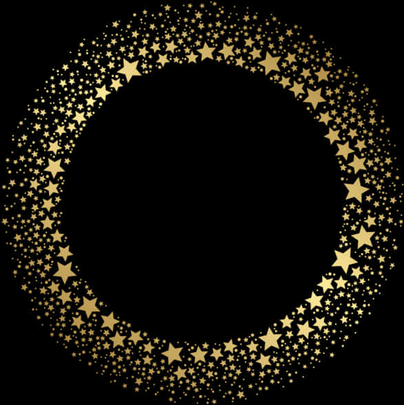 A Circle Of Stars On A Black Background