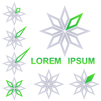 A Group Of Logos With Green And Grey Shapes