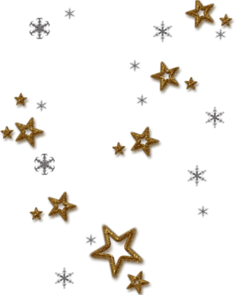 A Group Of Stars And Snowflakes
