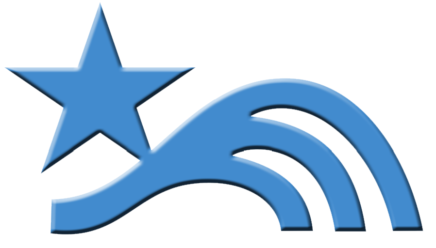 A Blue Star And Wave With Black Background