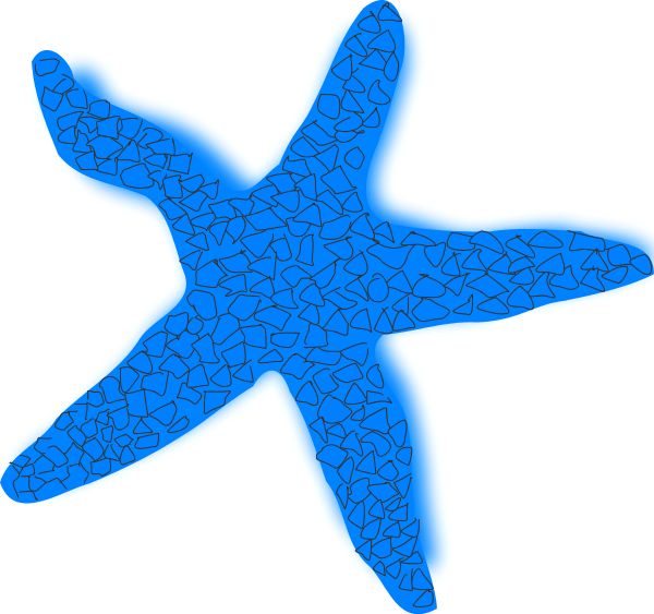 A Blue Starfish With Black Background