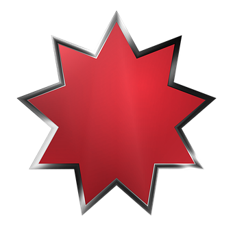 A Red Star With Silver Border