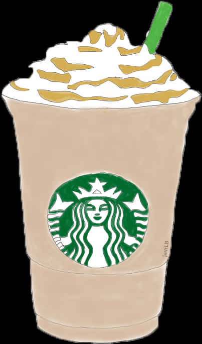A Coffee Cup With Whipped Cream And A Logo
