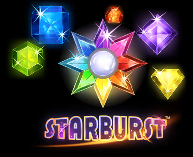 A Video Game Logo With Colorful Gems