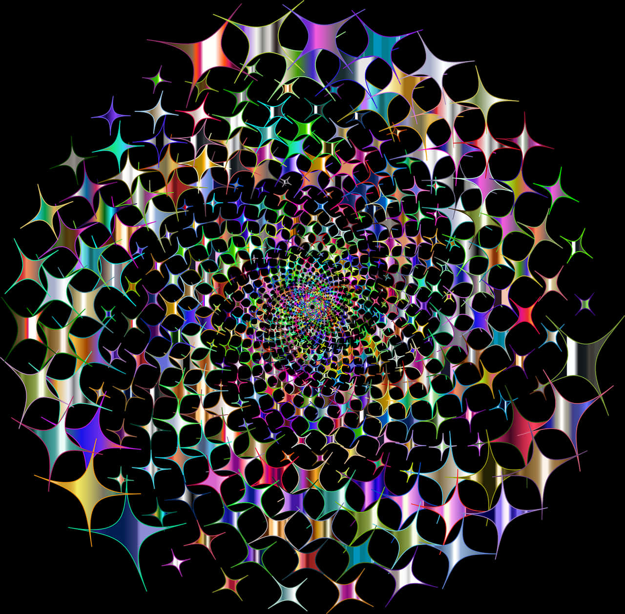 A Spiral Of Colorful Stars