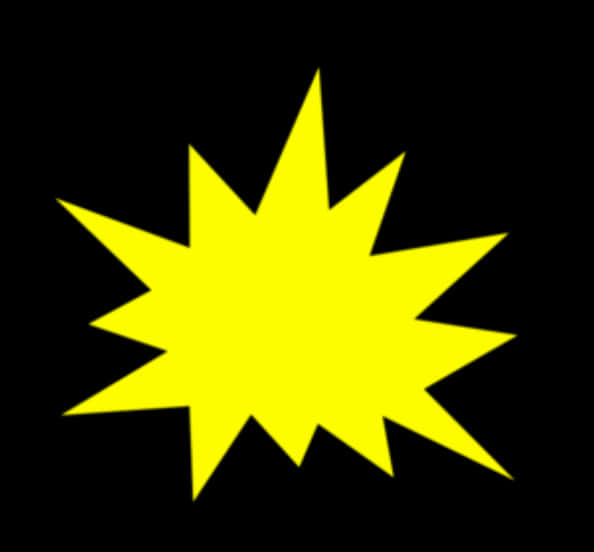 Yellow Starburst With Black Outline