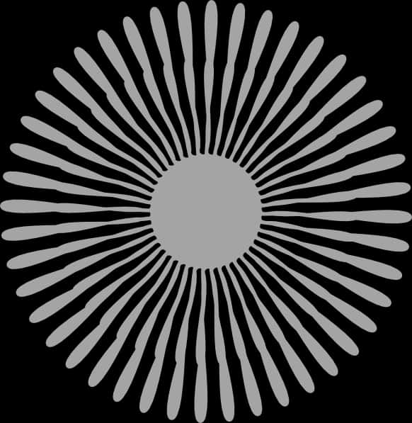 A Grey Circular Design With A Black Background