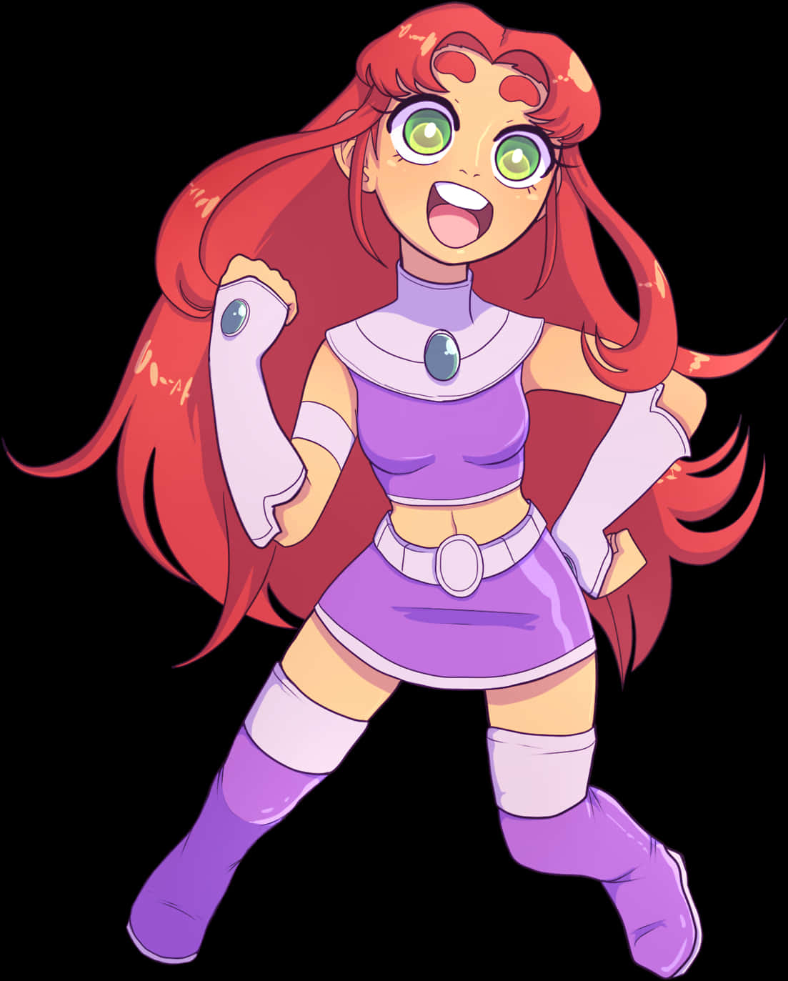 Cartoon Of A Girl With Long Red Hair