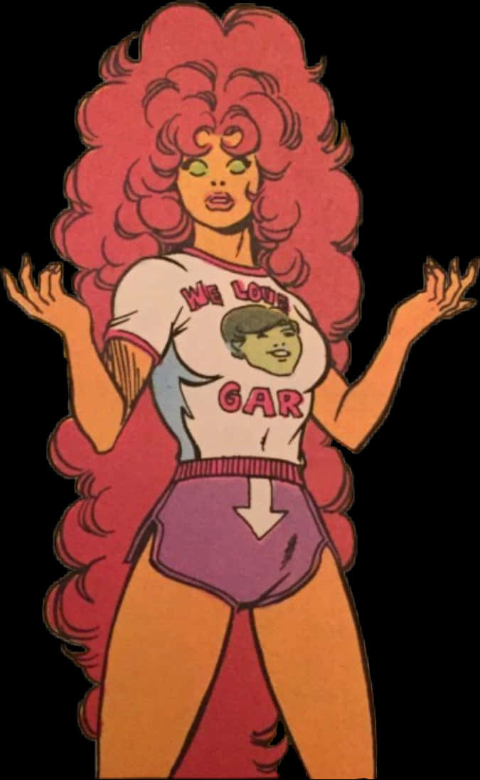 A Cartoon Of A Woman With Pink Hair