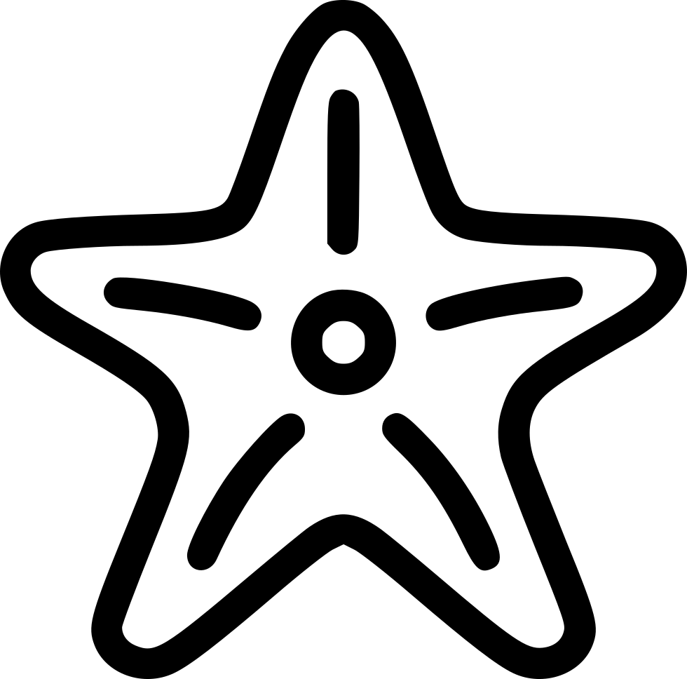 A Black Outline Of A Starfish