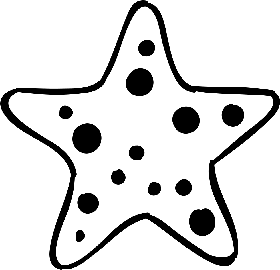 A Starfish Outline On A Black Background