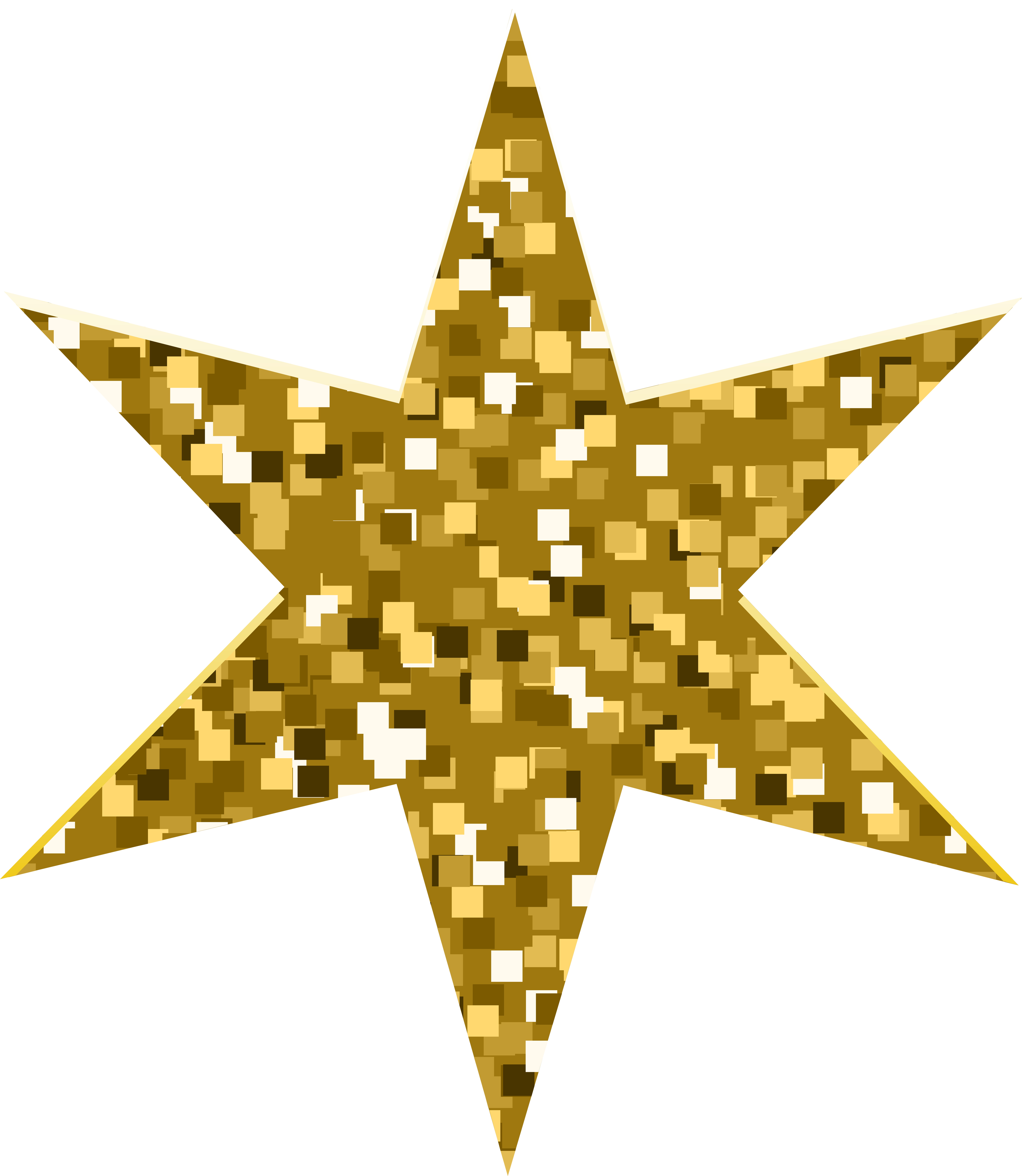 A Gold Star With Squares On It