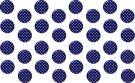 A Group Of Blue And White Circles With White Stars On Them