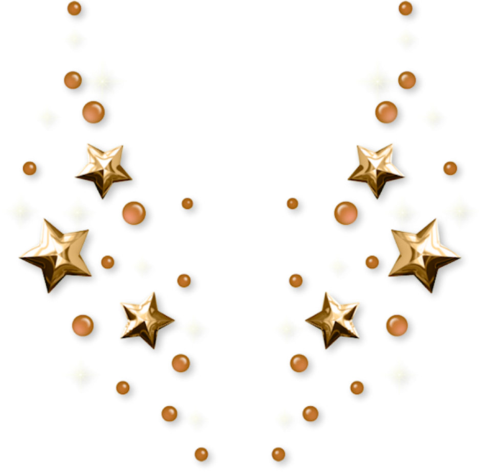 A Gold Stars And Bubbles On A Black Background