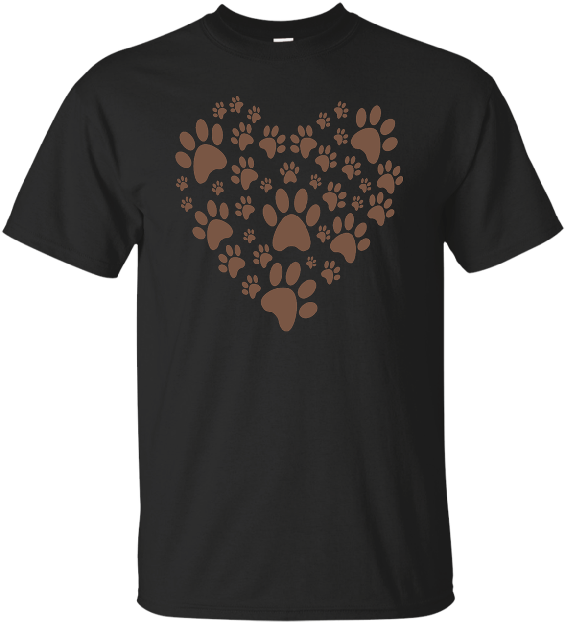 A Black Shirt With A Heart Of Paw Prints