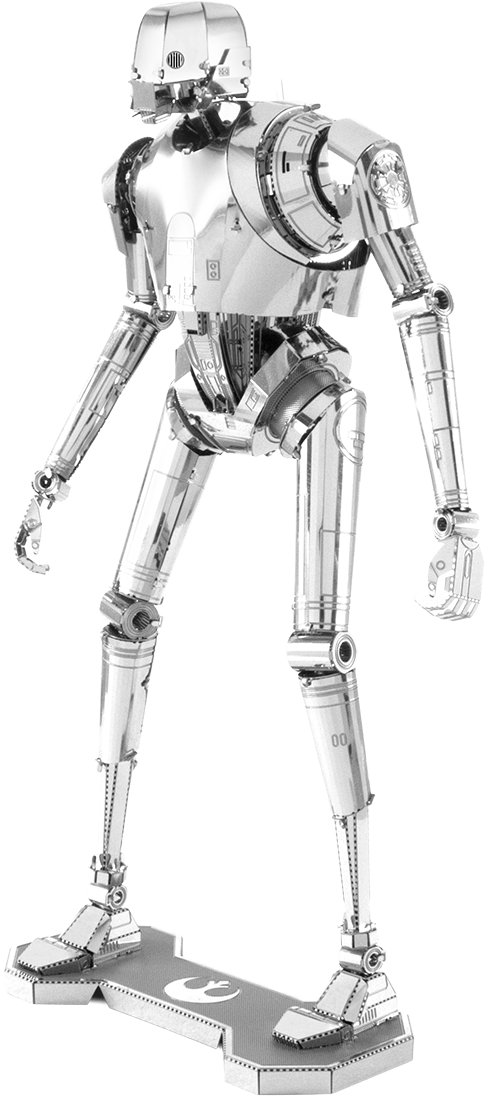 A Silver Robot With A Black Background