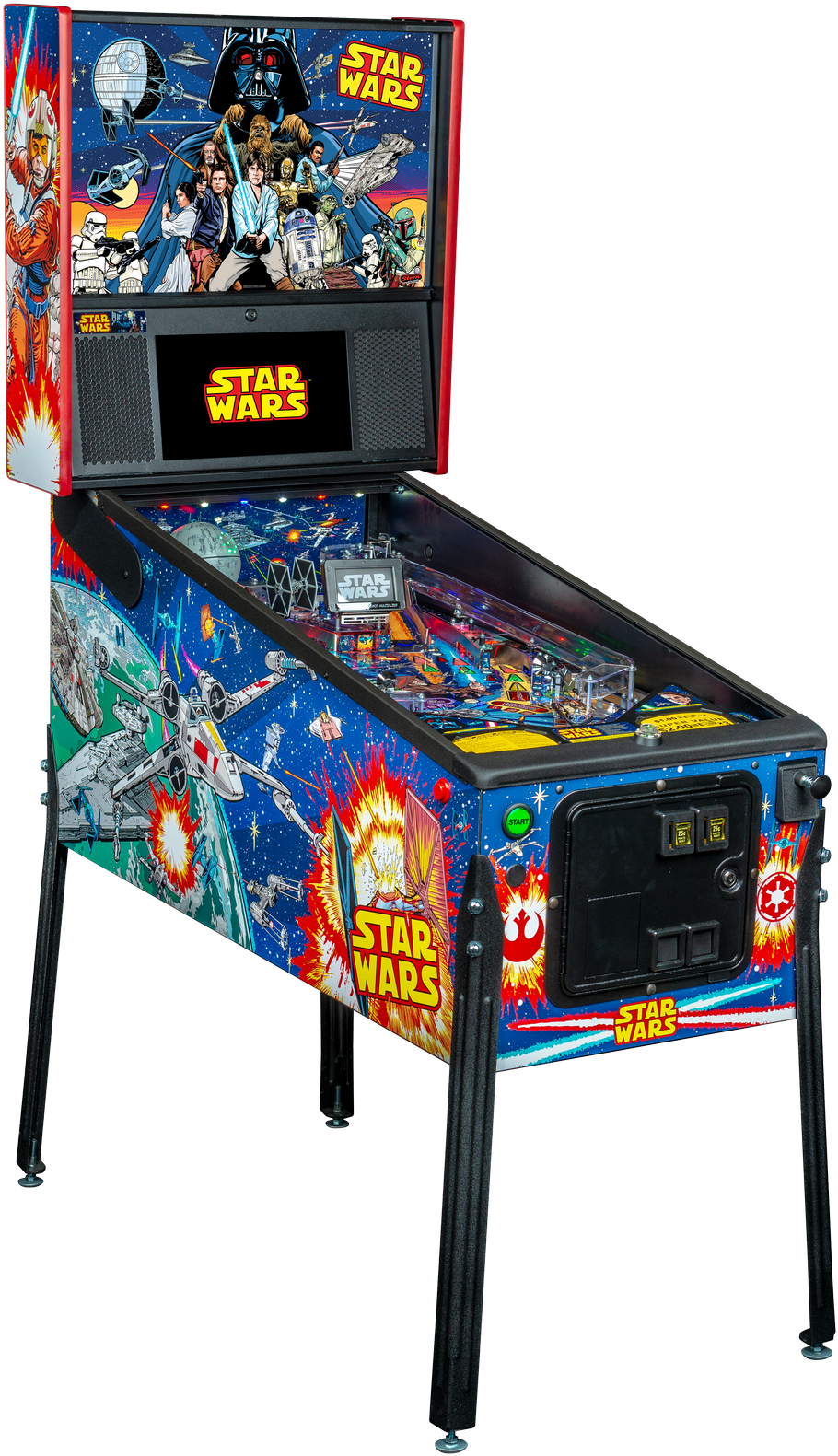 A Pinball Machine With A Screen And A Screen