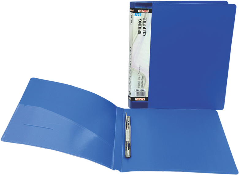 A Blue Folder With A Clip