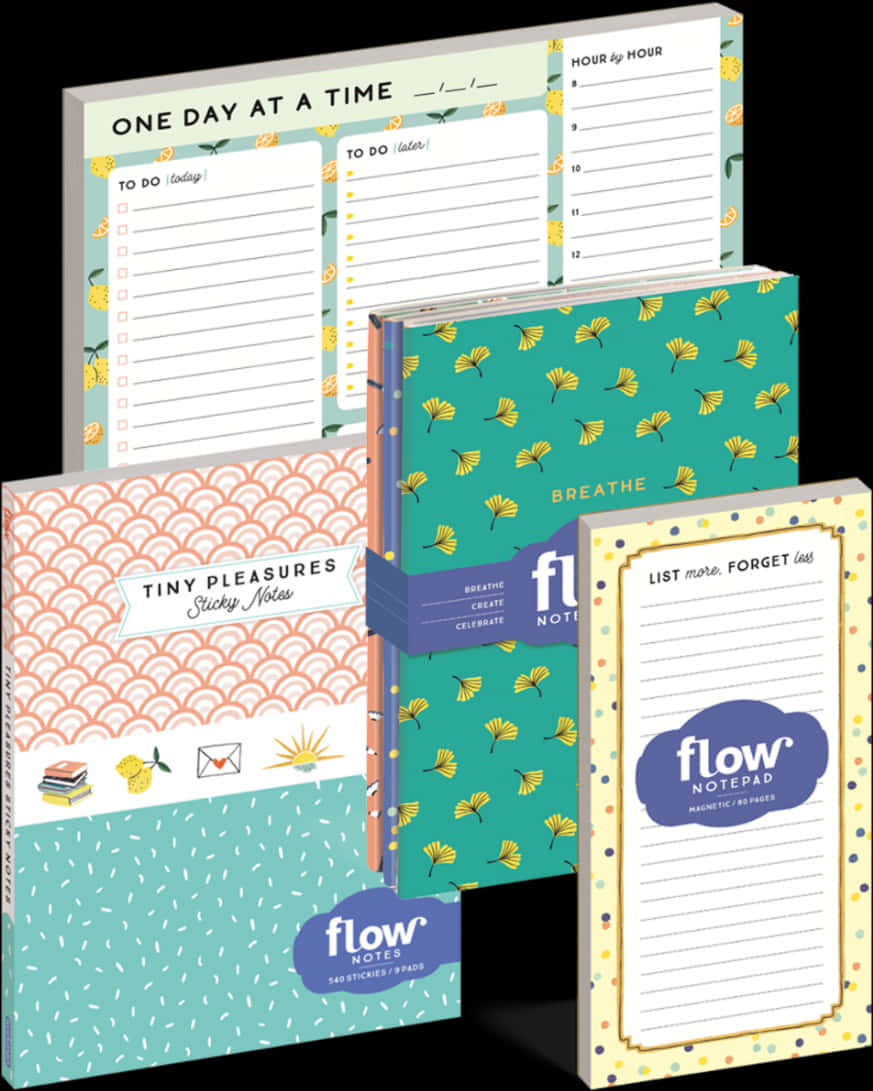 A Group Of Notebooks With Different Designs