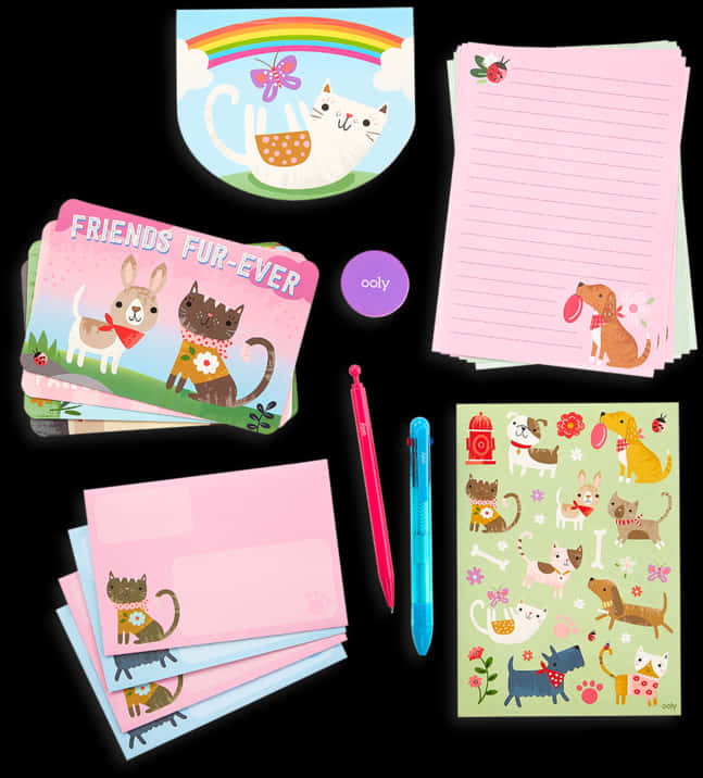 A Group Of Stationery Items