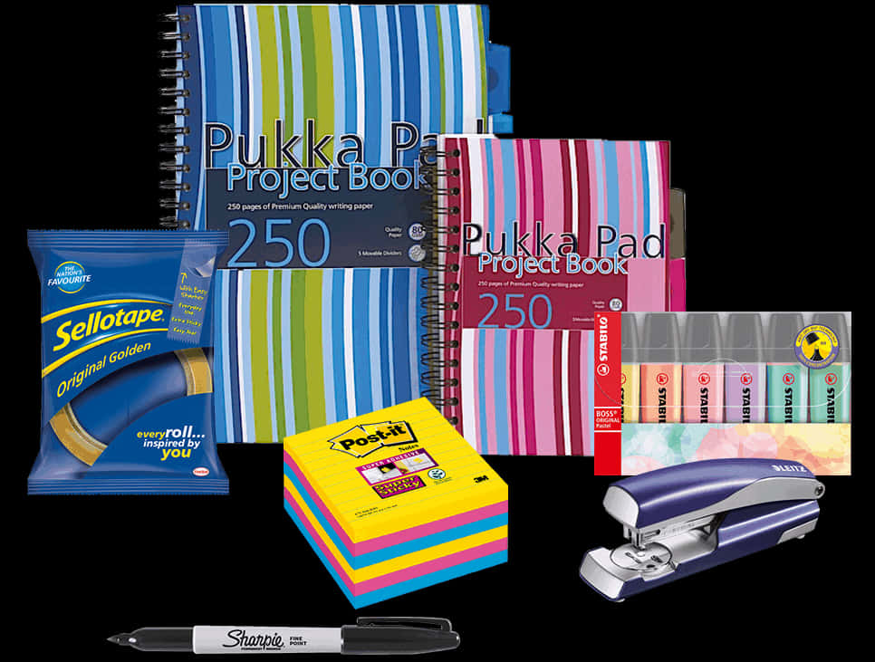 A Group Of Office Supplies