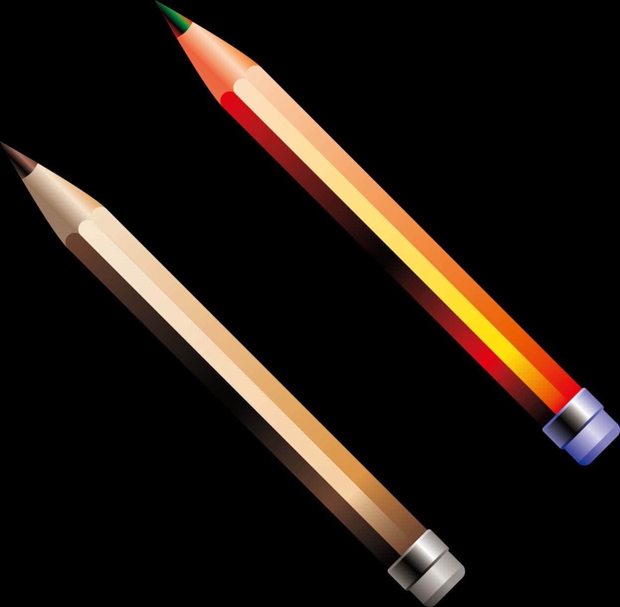 A Close-up Of Two Pencils