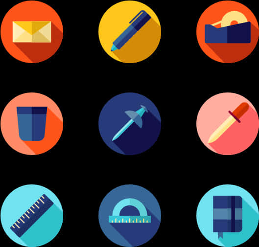A Set Of Icons In Circles