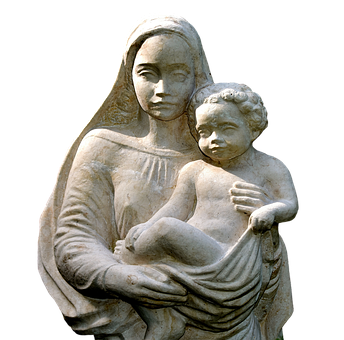 A Statue Of A Woman Holding A Child