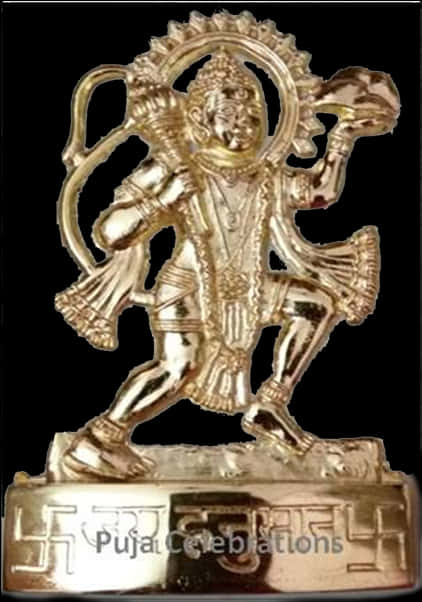 A Gold Statue Of A Man Holding A Bow