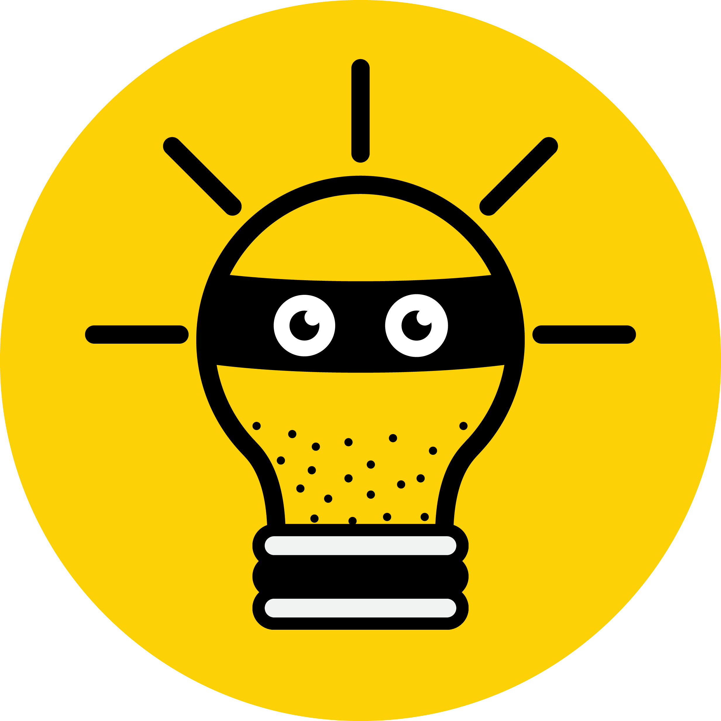 A Yellow Circle With A Light Bulb And Eyes