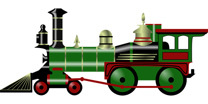A Green And Red Train