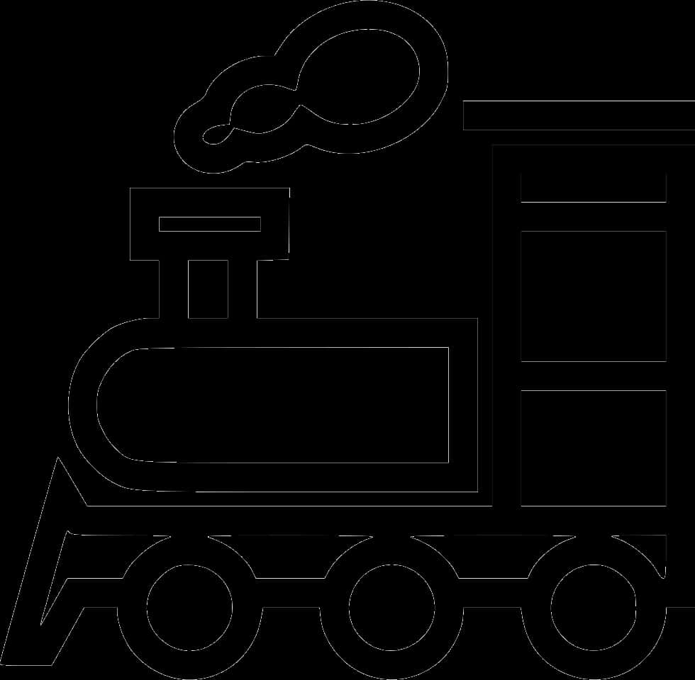 A Black Outline Of A Train