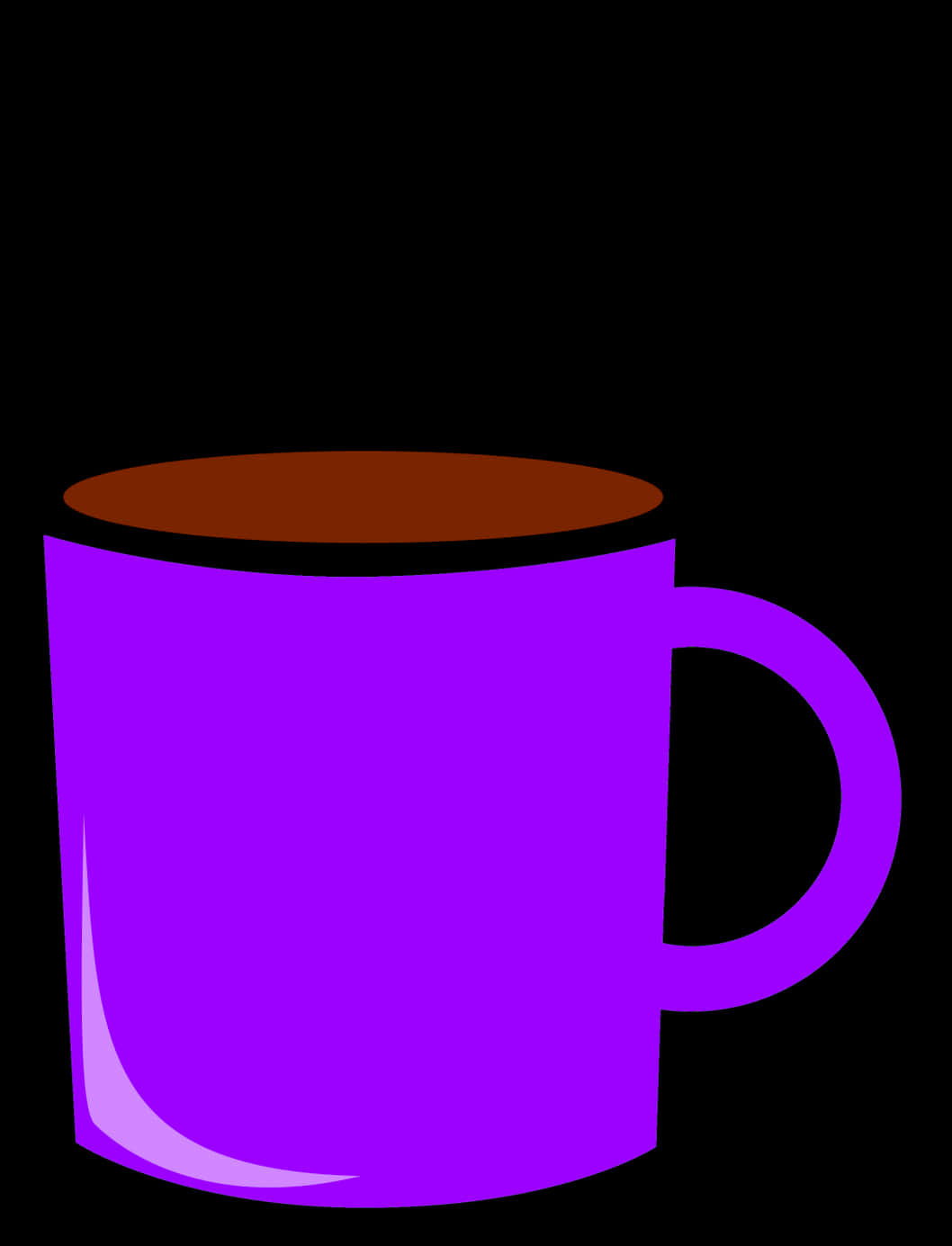 A Purple Mug With A Brown Handle