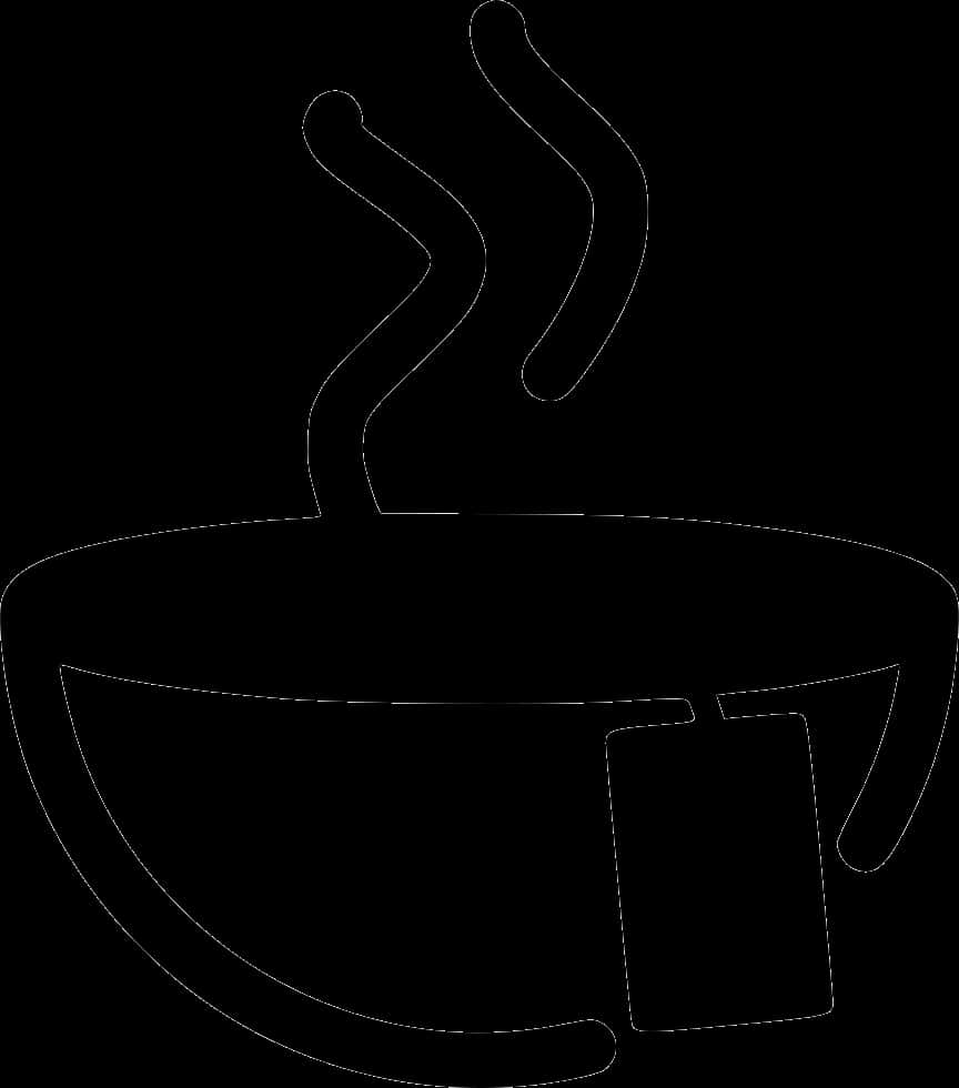 A Black And White Drawing Of A Cup Of Tea