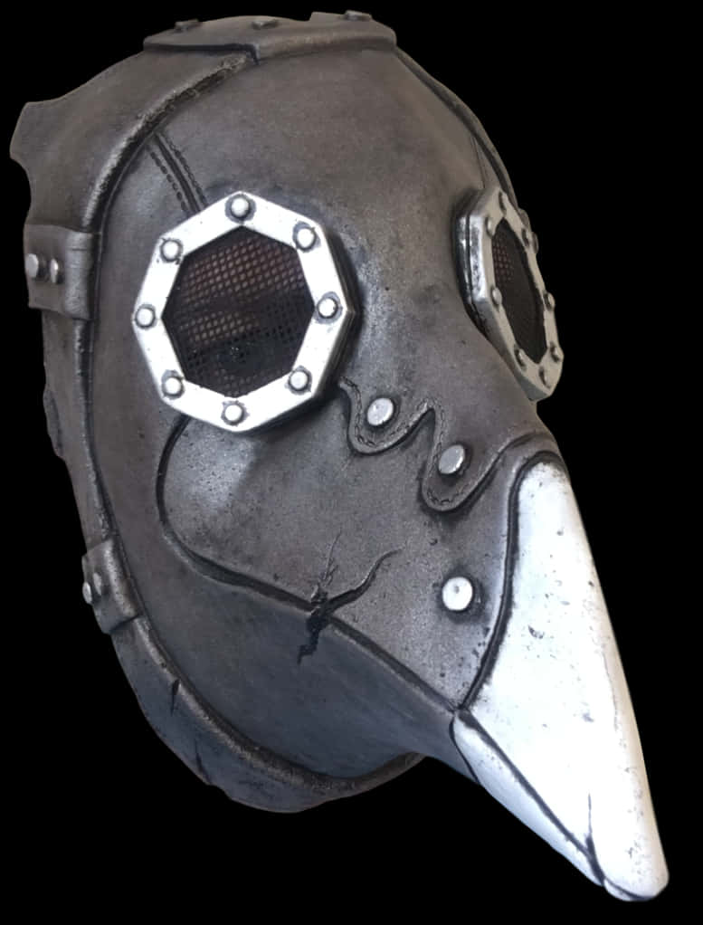 A Mask With A Beak And Metal Rims