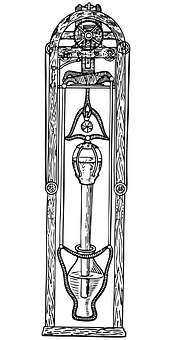 A Black And White Drawing Of A Pendulum