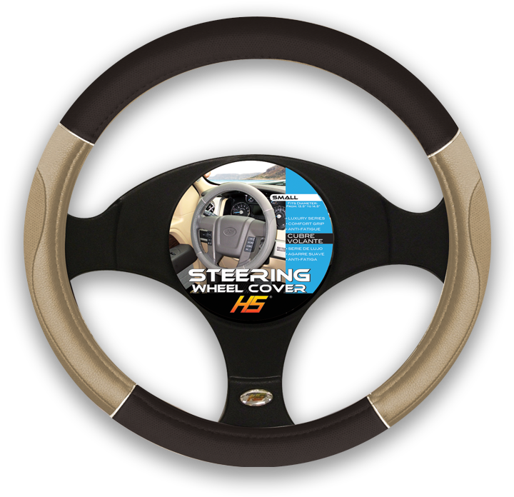 A Steering Wheel With A Logo On It
