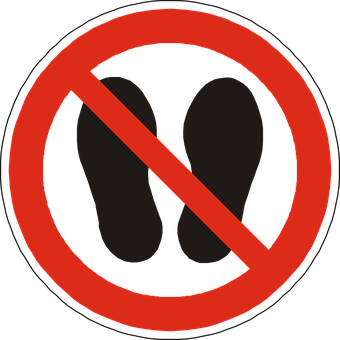 A No Shoes Sign