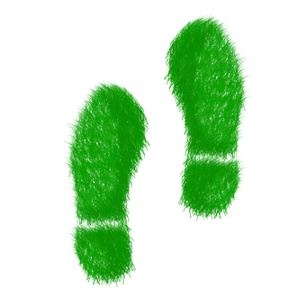 A Green Footprint On A Black Background