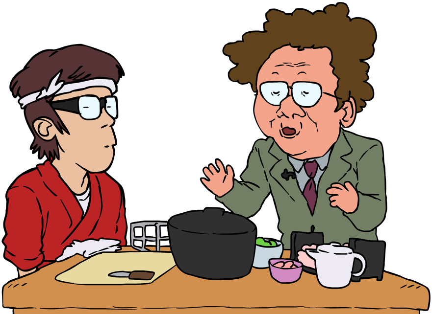 Cartoon Of Two Men Sitting At A Table
