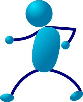 A Blue Stick Figure With Arms And Legs