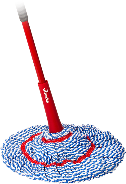 A Mop With A Red Handle