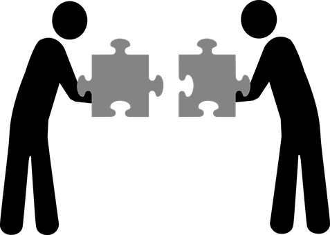 A Grey Puzzle Pieces On A Black Background