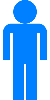 A Blue Person With A Black Background